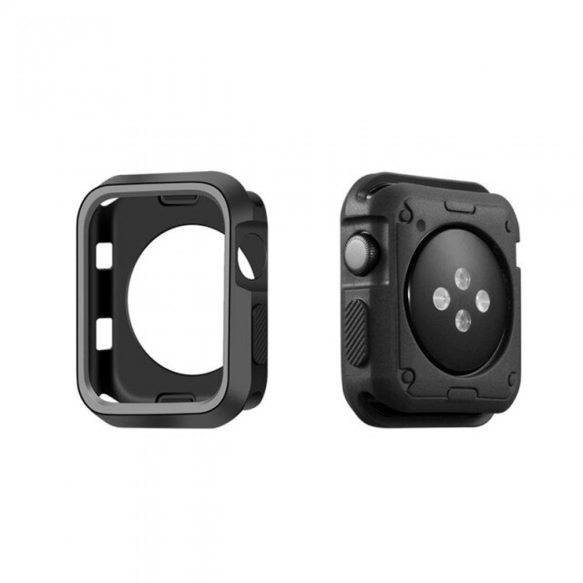 Phonecare - Coque Military Anti-impact DoubleColor pour Apple Watch Seriess 3 - 42mm - Noir / Gris - Coque, étui smartphone