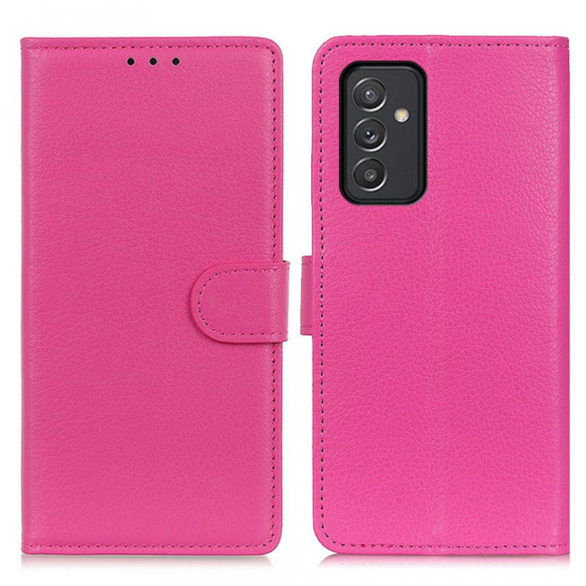 Other - Etui en PU Peau de Litchi avec support rose pour Samsung Galaxy A82 5G - Coque, étui smartphone