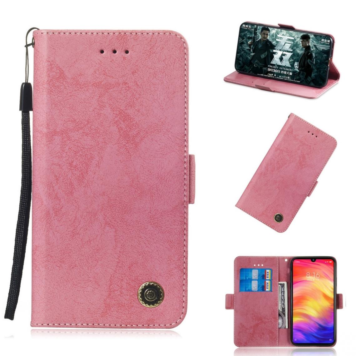 Wewoo - Housse Coque Etui en cuir multifonctionnel avec rabat horizontal et fente pour carte Xiaomi Redmi Note 7 rose - Coque, étui smartphone