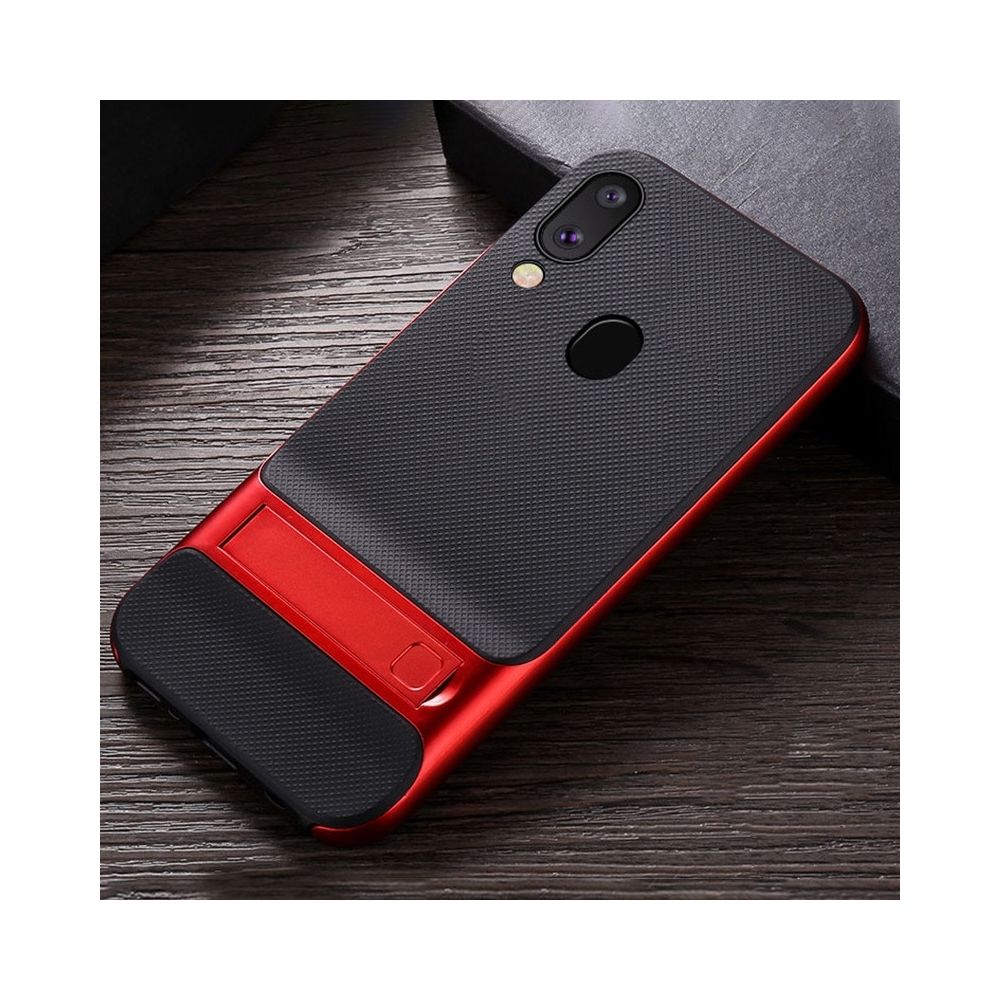 Wewoo - Coque Pour Galaxy M20 Plaid Texture Antidérapant TPU + PC Case avec Support Rouge - Coque, étui smartphone