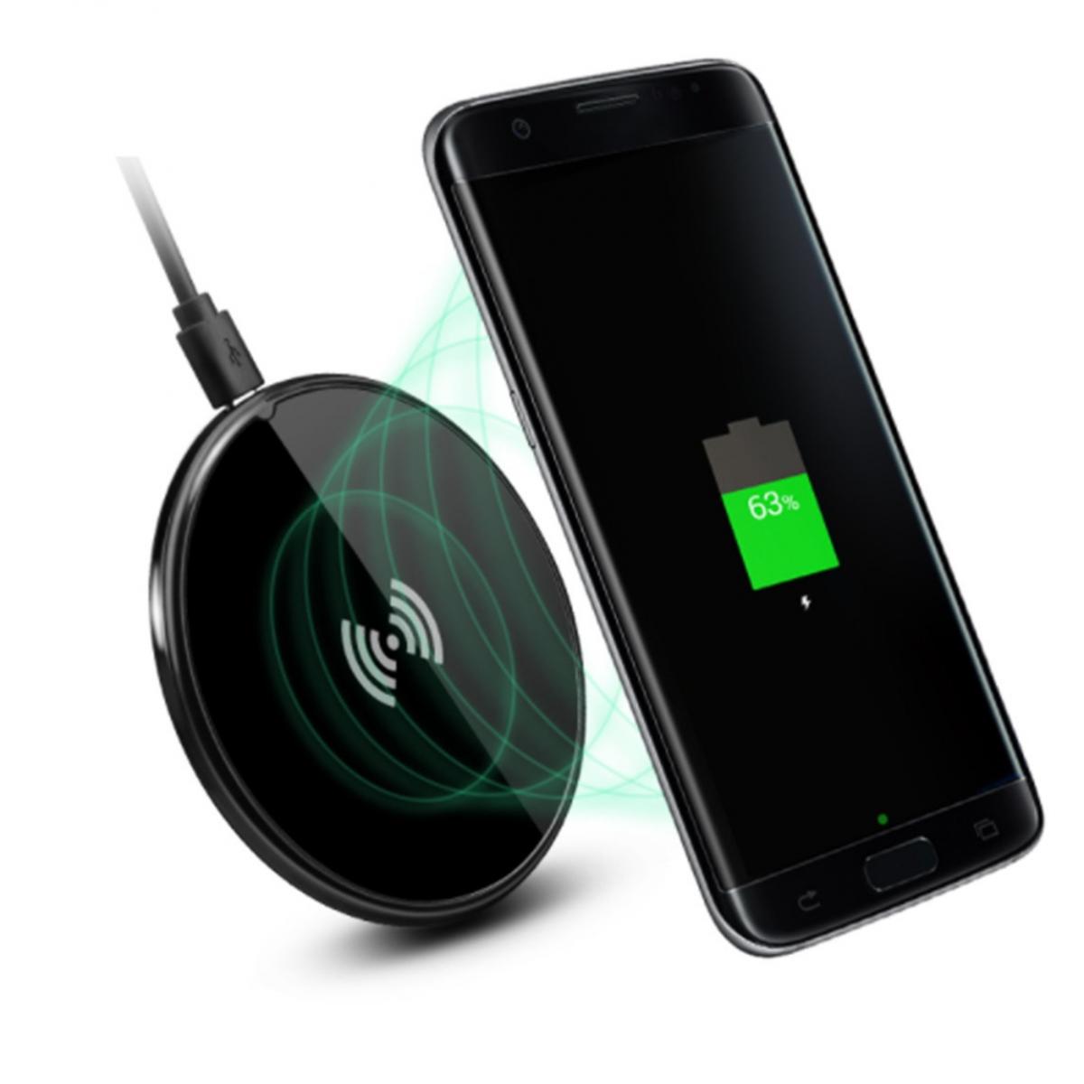 Shot - Chargeur sans Fil pour SAMSUNG Galaxy S7 Edge Smartphone Induction QI Ultra Plat Bureau (NOIR) - Chargeur secteur téléphone