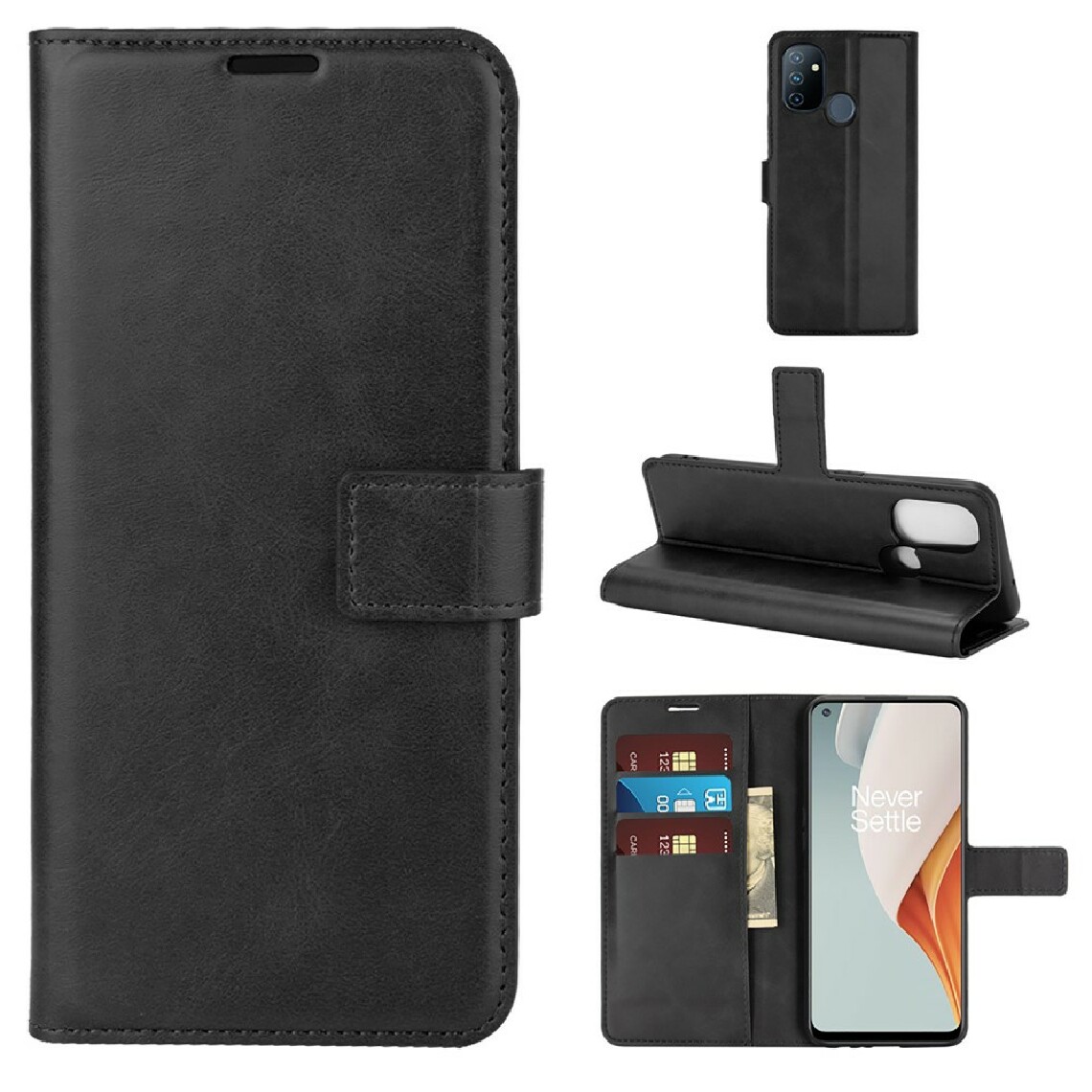 Other - Etui en PU avec support noir pour votre OnePlus Nord N100 - Coque, étui smartphone