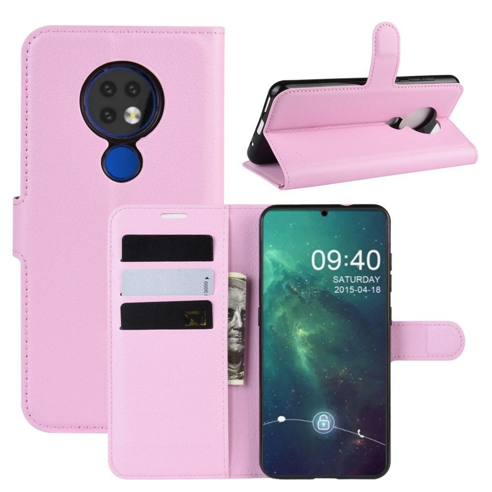 marque generique - Etui en PU avec support rose pour Nokia 6.2 - Coque, étui smartphone