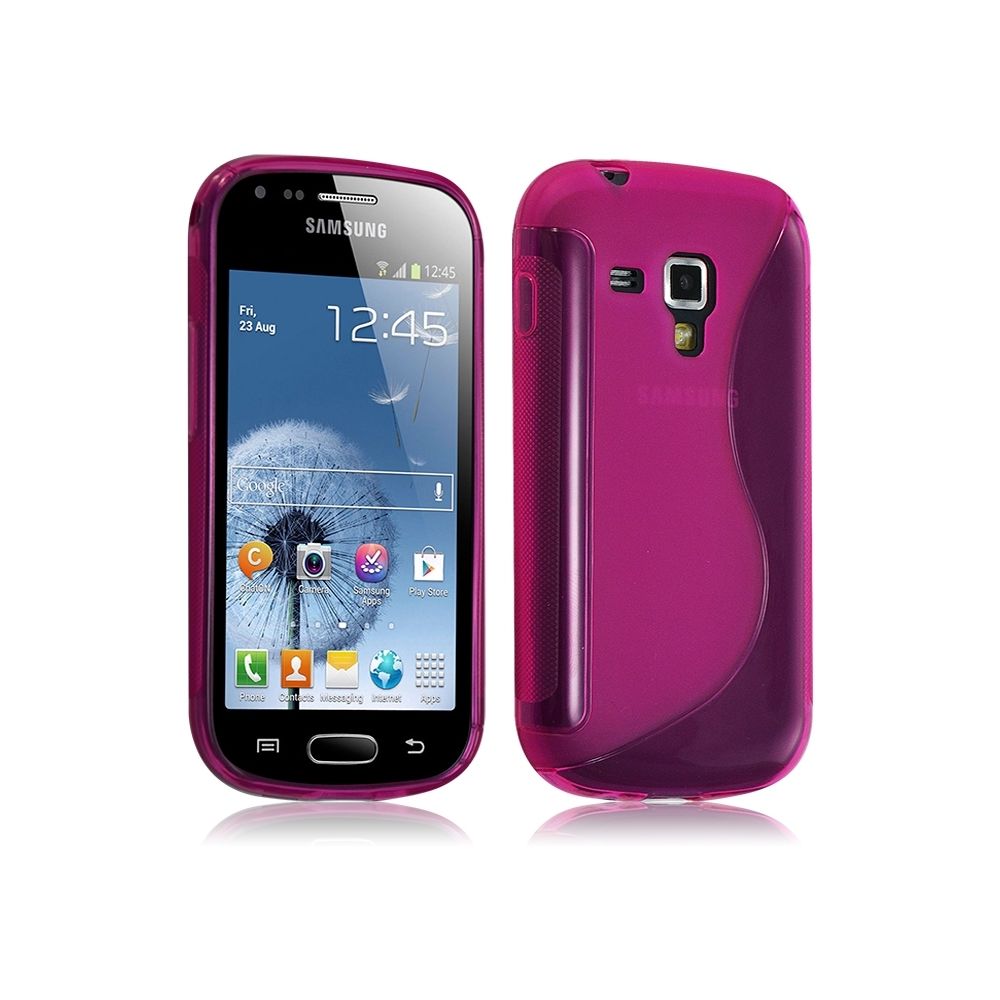 Karylax - Housse étui coque gel vague pour Samsung Galaxy Trend couleur rose fushia - Autres accessoires smartphone