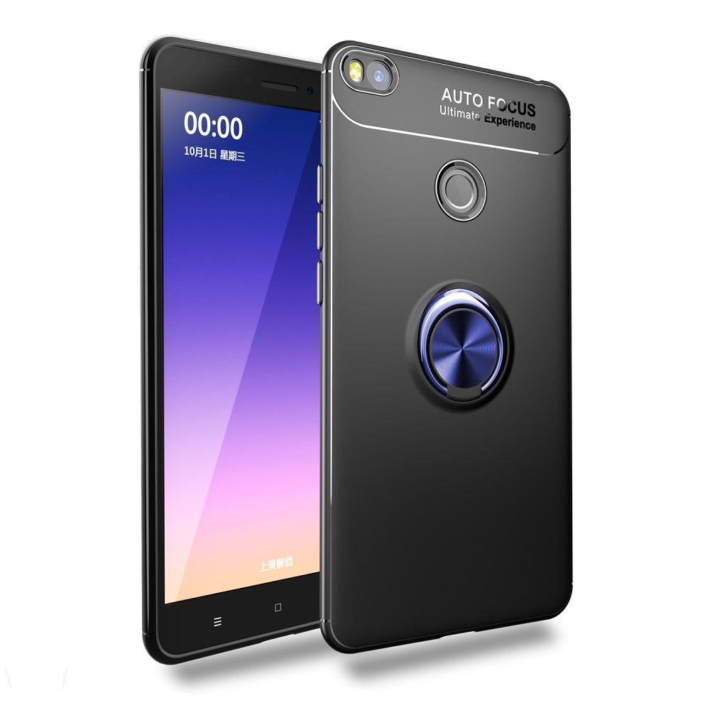 marque generique - Coque en TPU bague noir / bleu pour votre Xiaomi Mi Max 2 - Autres accessoires smartphone