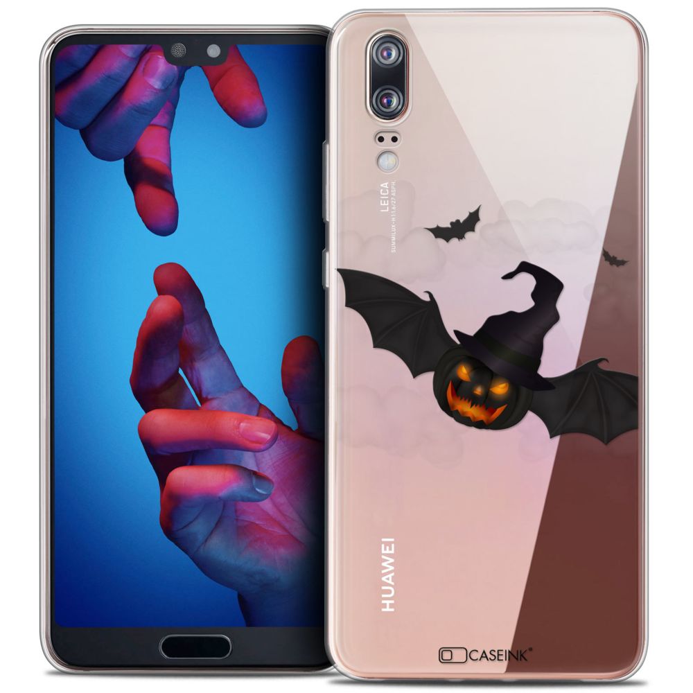 Caseink - Coque Housse Etui Huawei P20 (5.8 ) [Crystal Gel HD Collection Halloween Design Chauve Citrouille - Souple - Ultra Fin - Imprimé en France] - Coque, étui smartphone
