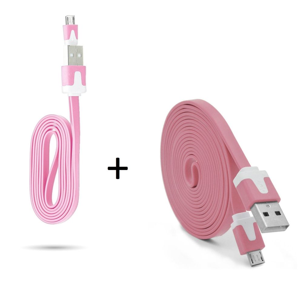 Shot - Pack Chargeur pour WIKO Highway Smartphone Micro USB (Cable Noodle 3m + Cable Noodle 1m) Android - Chargeur secteur téléphone