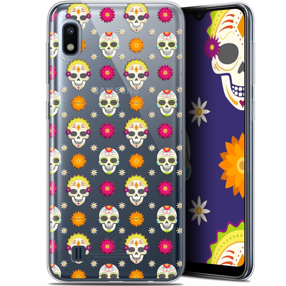 Caseink - Coque Pour Samsung Galaxy A10 (6.2 ) [Gel HD Collection Halloween Design Skull Halloween - Souple - Ultra Fin - Imprimé en France] - Coque, étui smartphone