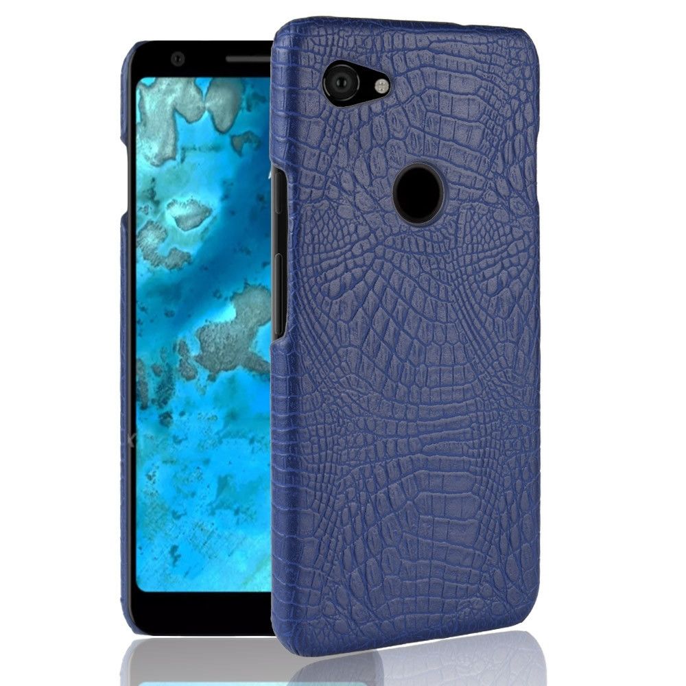 Wewoo - Coque Rigide antichoc Crocodile Texture PC + PU pour Google Pixel 3A XL Bleu - Coque, étui smartphone