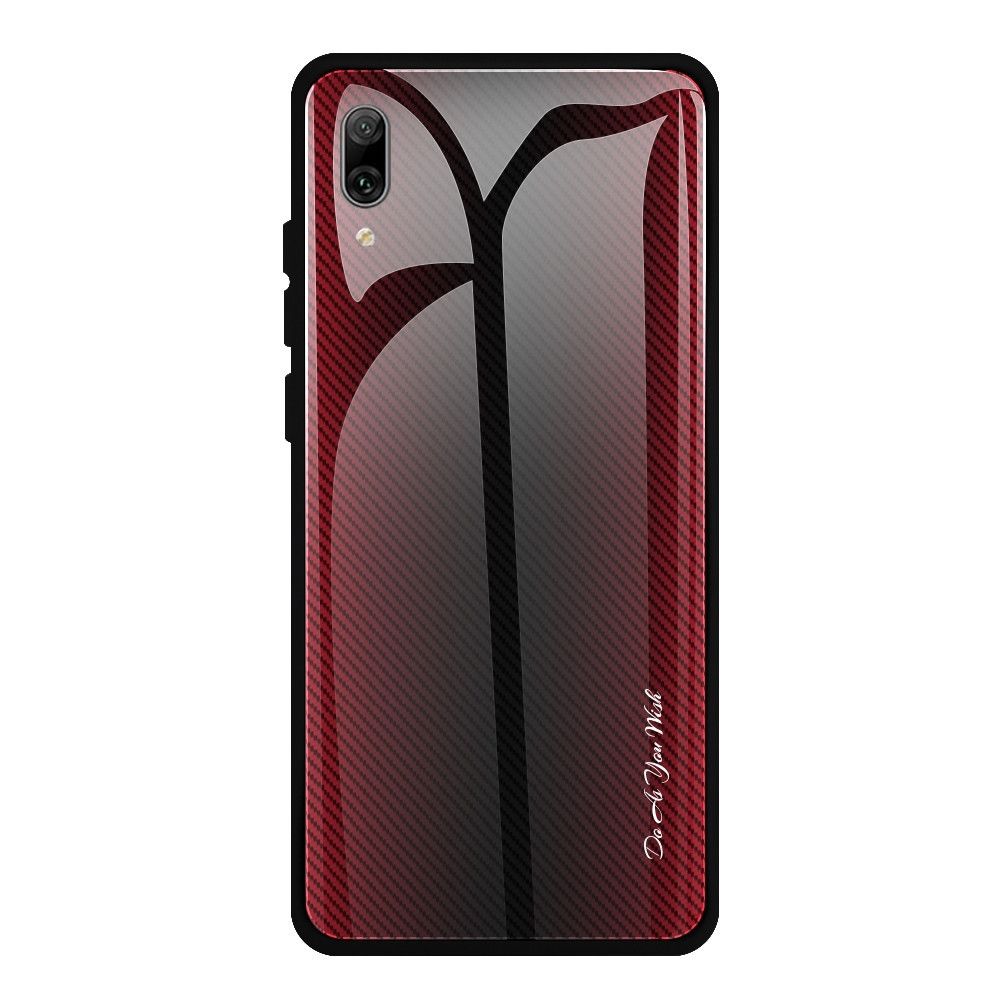 Wewoo - Coque Pour Huawei Enjoy 9 Plus / Y9 2019 étui de protection en verre dégradé de texture rouge - Coque, étui smartphone