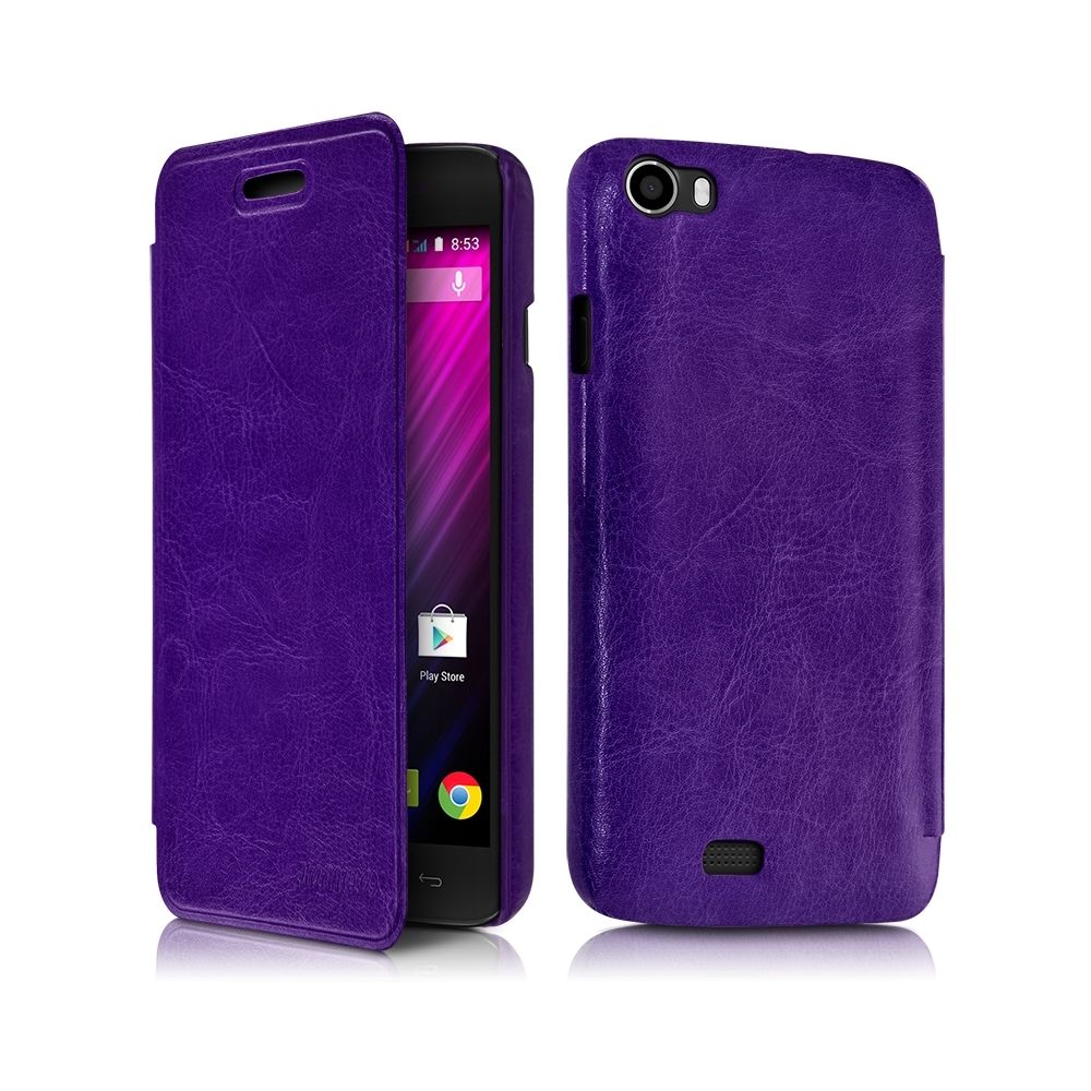 Karylax - Housse Coque Etui à rabat latéral Couleur Violet pour Wiko Lenny + Film de protection - Autres accessoires smartphone