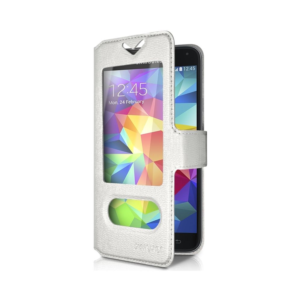 Karylax - Etui S-View Universel XL Couleur Blanc pour Logicom VR Bot 552 - Autres accessoires smartphone