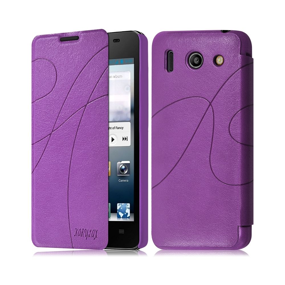 Karylax - Coque Housse Etui à rabat latéral et porte-carte Couleur Violet pour Huawei Ascend G510 + Film de Protection - Autres accessoires smartphone