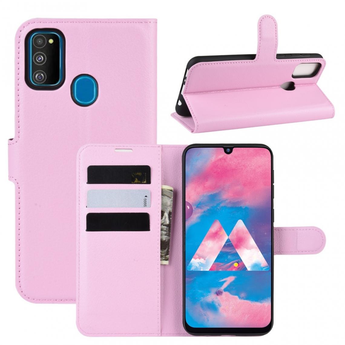 Wewoo - Housse Coque Pour Galaxy M30s Wallet Stand cuir cas de téléphone portable avec porte-monnaie et titulaire et fentes cartes rose - Coque, étui smartphone