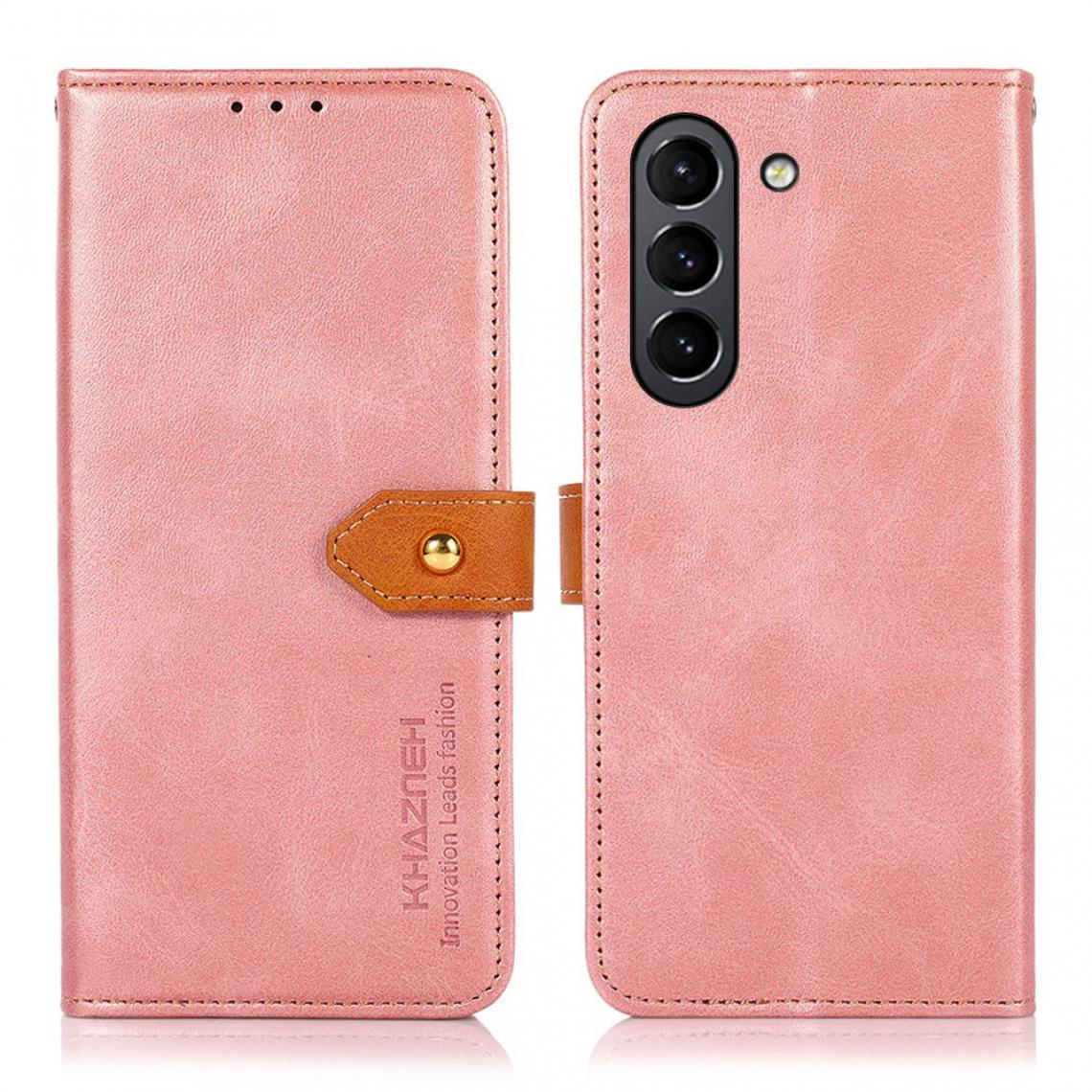 Other - Etui en PU Fermoir magnétique doré avec support or rose pour votre Samsung Galaxy S21 FE - Coque, étui smartphone