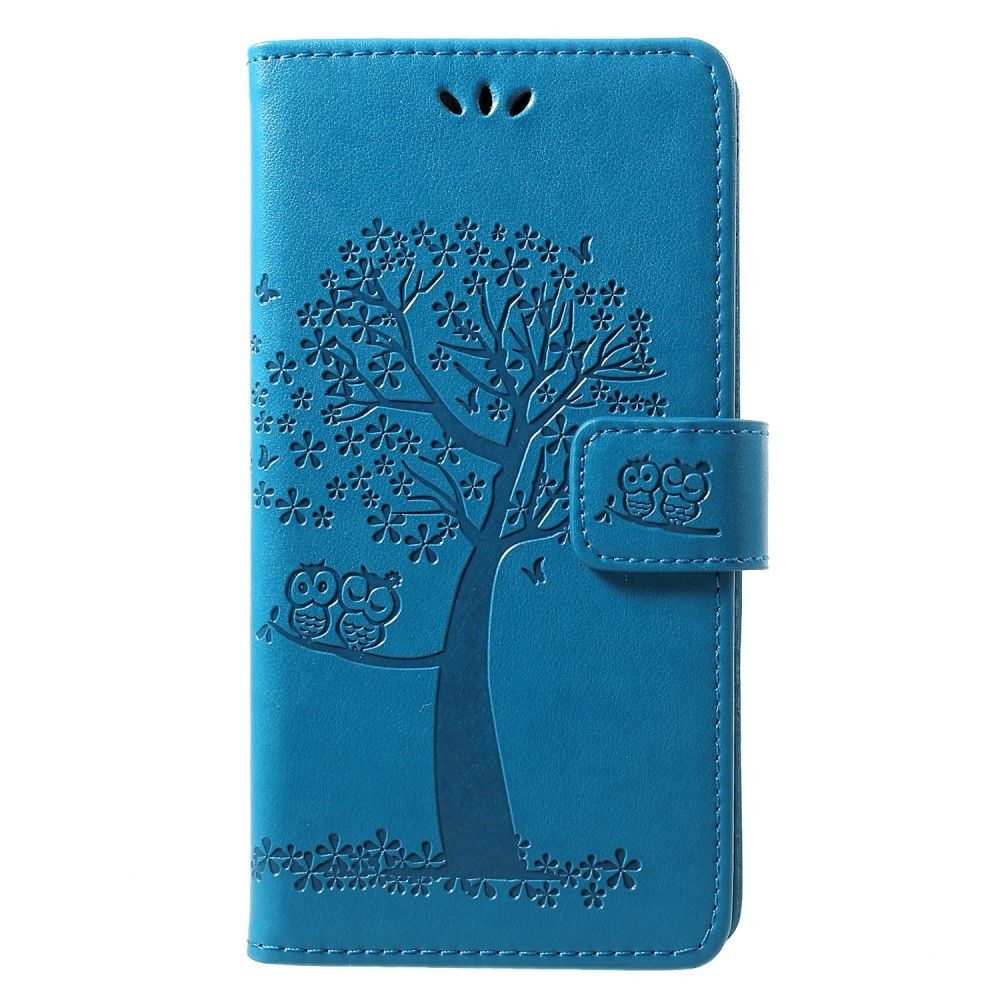 marque generique - Etui en PU chouette arboricole bleu pour votre Huawei Honor 8A - Coque, étui smartphone