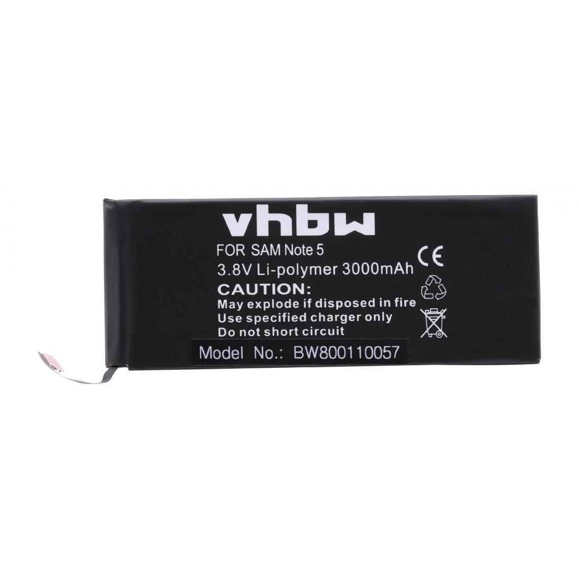 Vhbw - vhbw Batterie remplacement pour Samsung EB-BN920ABE pour smartphone (3000mAh, 3,8V, Li-polymère) - Batterie téléphone