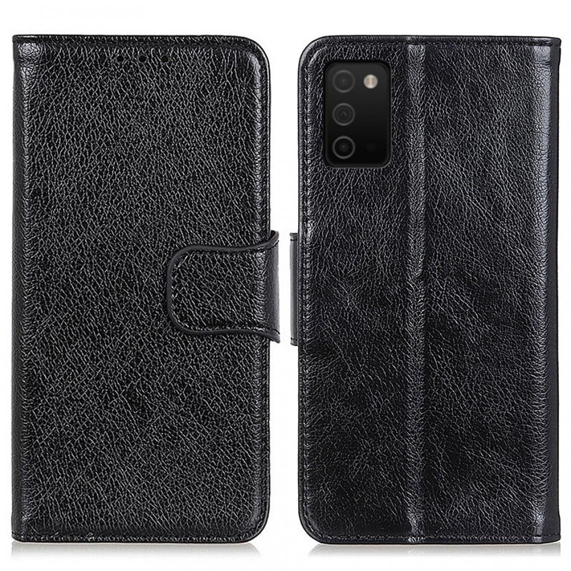 Other - Etui en PU Texture Nappa avec support noir pour votre Samsung Galaxy A03s - Coque, étui smartphone