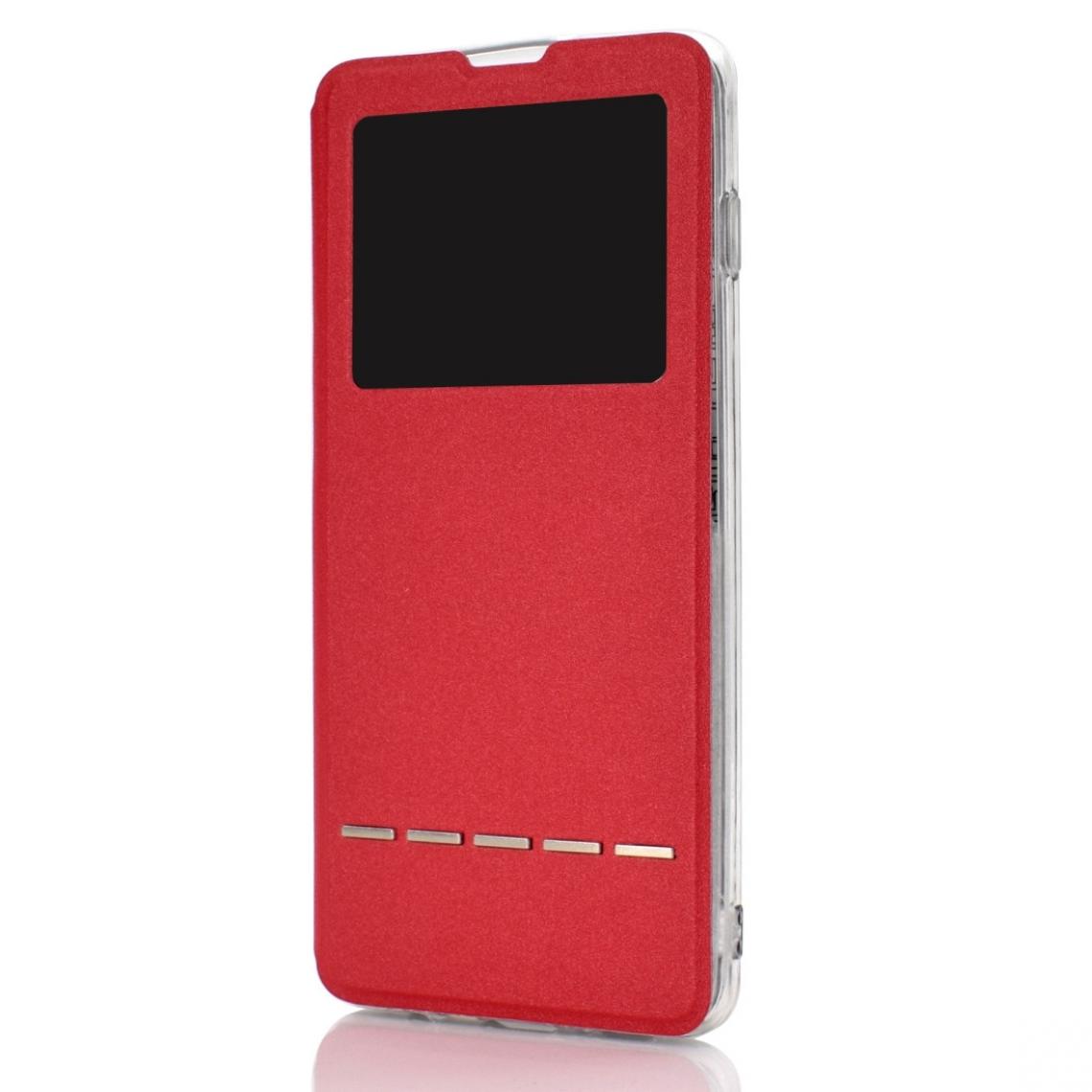Wewoo - Housse Coque Fenêtre Golden Beach avec support pour téléphone portable Holster Bouton coulissant intelligent qui répond au Galaxy A70 rouge - Coque, étui smartphone