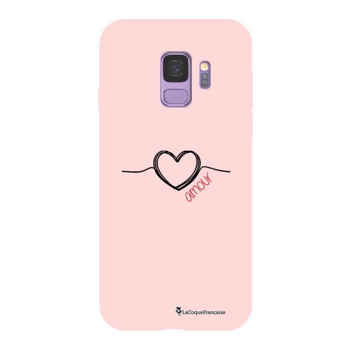La Coque Francaise - Coque Samsung Galaxy S9 Silicone Liquide Douce rose Coeur Noir Amour La Coque Francaise. - Coque, étui smartphone