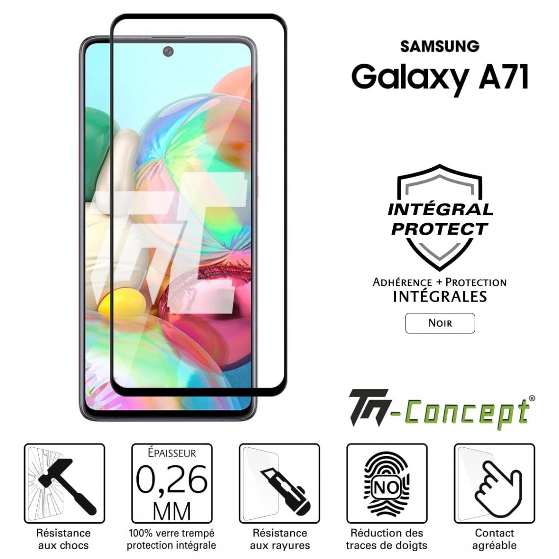Tm Concept - Verre trempé intégral - Samsung Galaxy A71 - Noir - TM Concept® - Protection écran smartphone