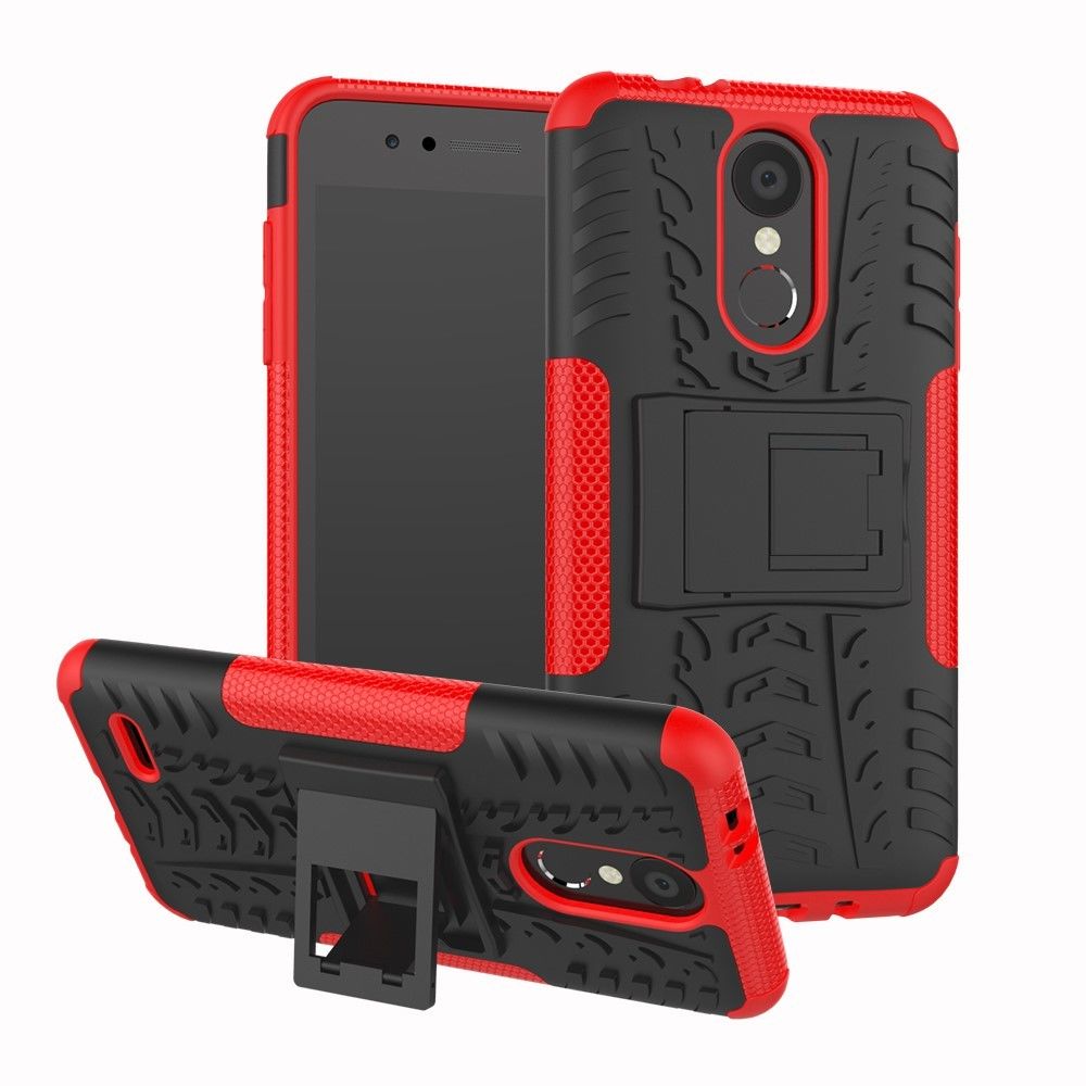 marque generique - Coque en TPU rouge hybride antidérapant pour LG K8 (2018) - Autres accessoires smartphone