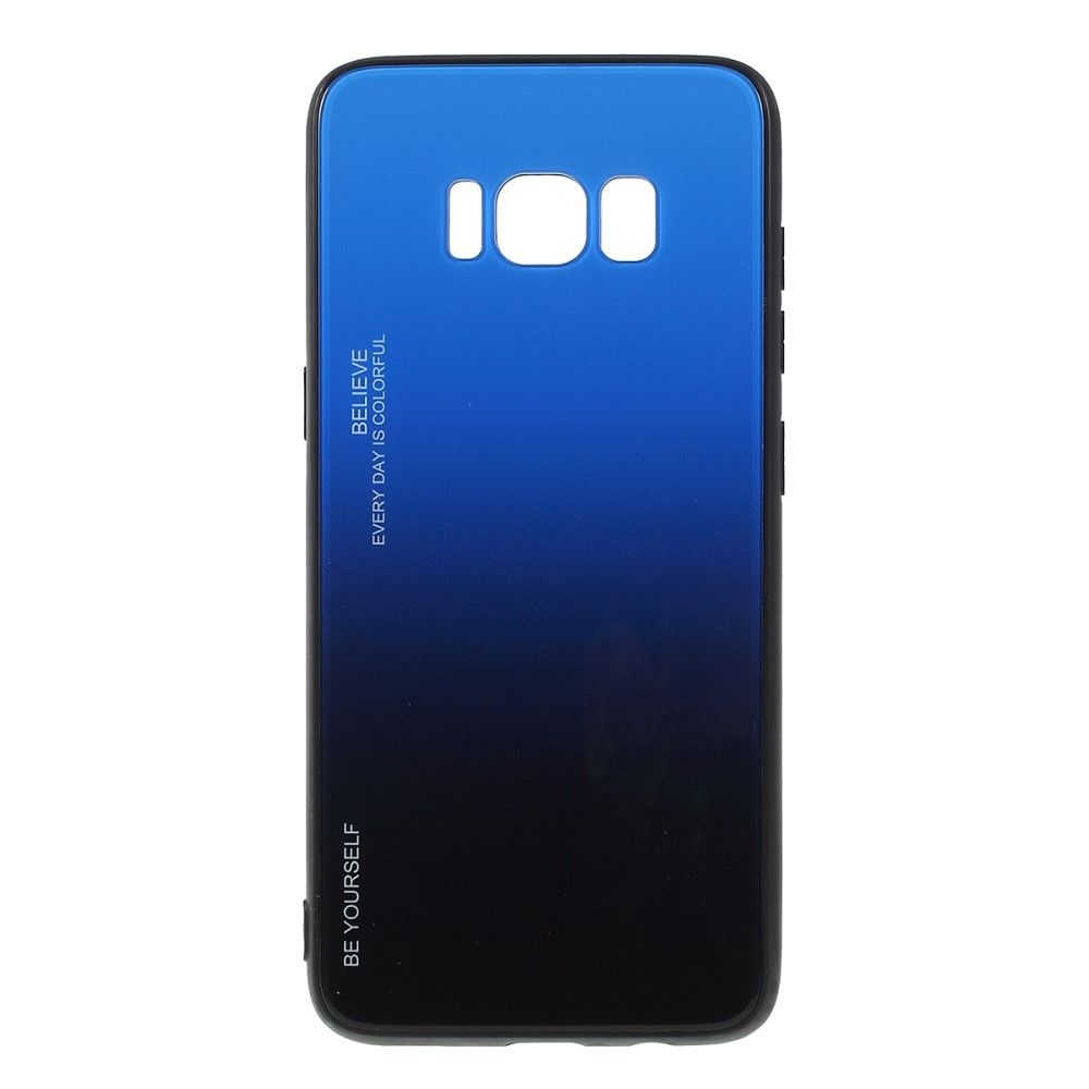 marque generique - Coque en TPU verre de couleur dégradé bleu/noir pour votre Samsung Galaxy S8 G950 - Coque, étui smartphone