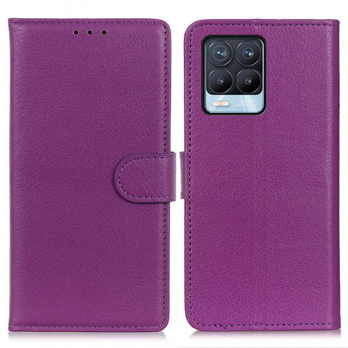 Other - Etui en PU Texture Litchi avec support violet pour votre Realme 8/8 Pro - Coque, étui smartphone