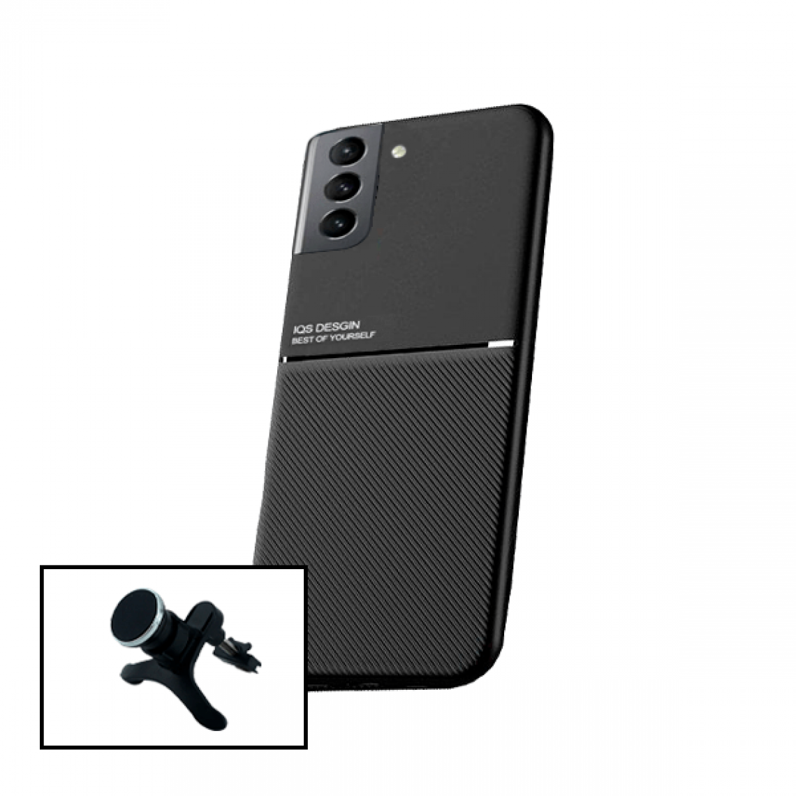 Phonecare - Kit de Magnétique Lux + Support Magnétique de Voiture Renforcé pour Samsung Galaxy S21 - Autres accessoires smartphone