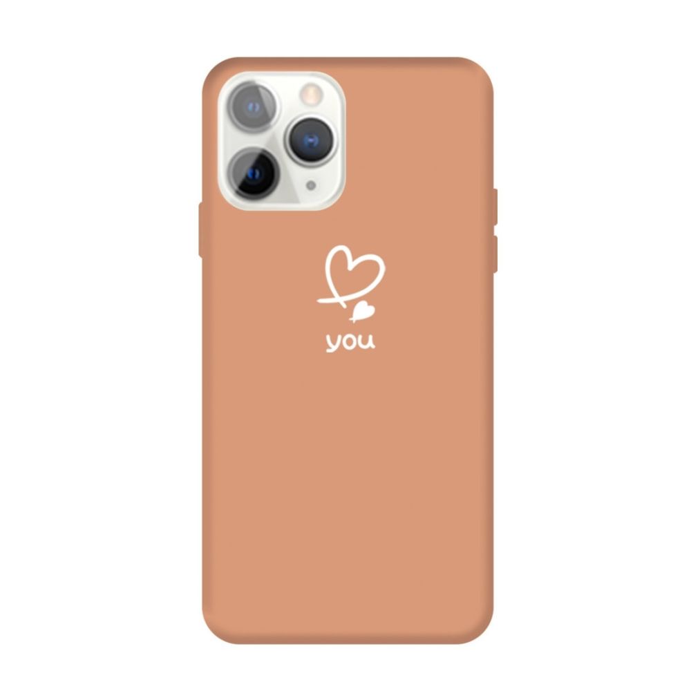 Wewoo - Coque Pour iPhone 11 Pro Love-heart Letter Pattern Colorful Frosted TPU Phone Housse de protection Coral Orange - Coque, étui smartphone