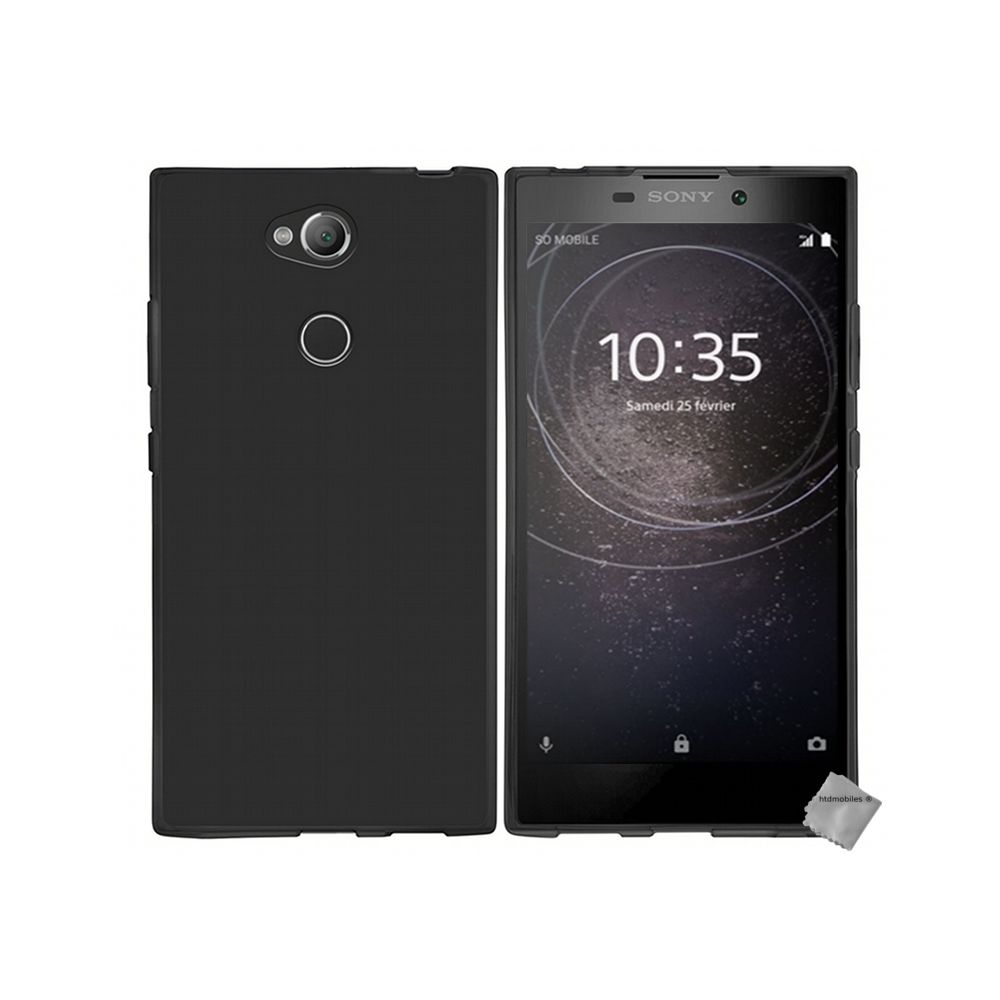 Htdmobiles - Housse etui coque pochette silicone gel fine pour Sony Xperia L2 + film ecran - NOIR - Autres accessoires smartphone