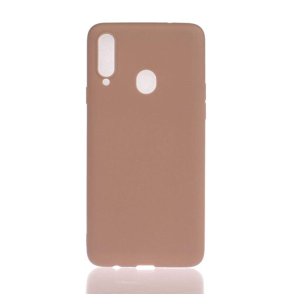 marque generique - Coque en TPU mat de couleur unie anti-empreintes digitales marron pour votre Samsung Galaxy A20s - Coque, étui smartphone