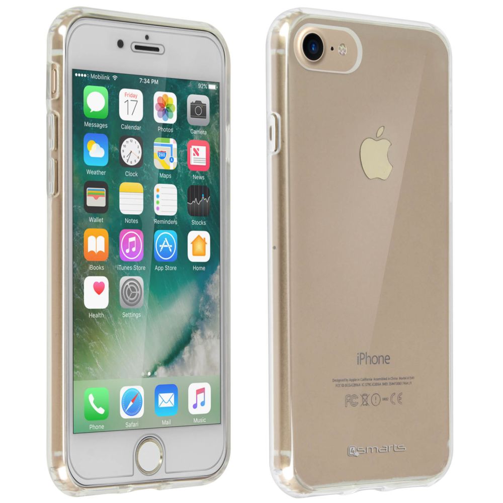 4Smarts - Coque iPhone SE 2020/7/8 souple + Film Verre Trempé Transparent 4smarts - Coque, étui smartphone