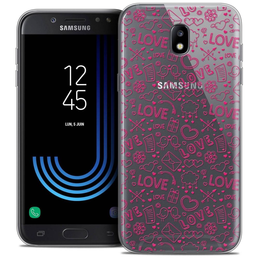 Caseink - Coque Housse Etui Samsung Galaxy J7 2017 J730 (5.5 ) [Crystal Gel HD Collection Love Saint Valentin Design Doodle - Souple - Ultra Fin - Imprimé en France] - Coque, étui smartphone