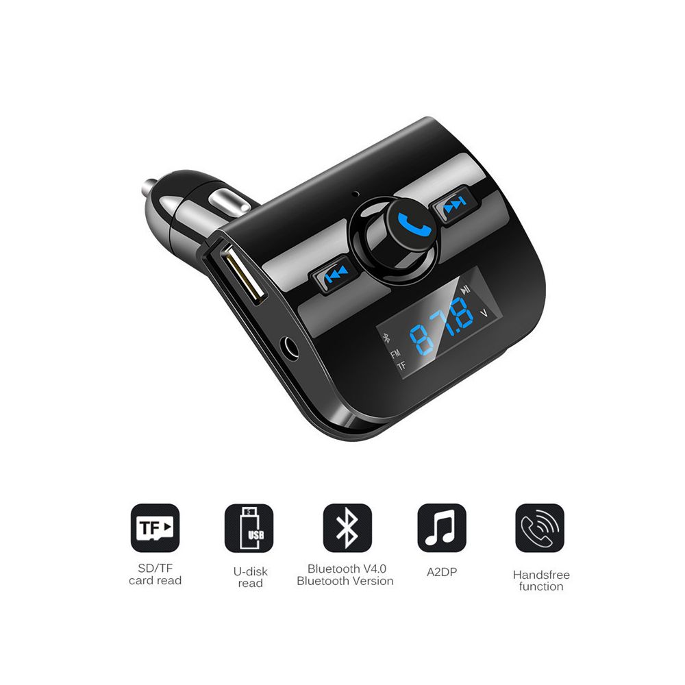 Shot - Transmetteur Bluetooth FM MP3 pour WIKO View Smartphone Voiture Lecteur Kit main libre Sans Fil Musique Adaptateur Allume Cigare - Autres accessoires smartphone
