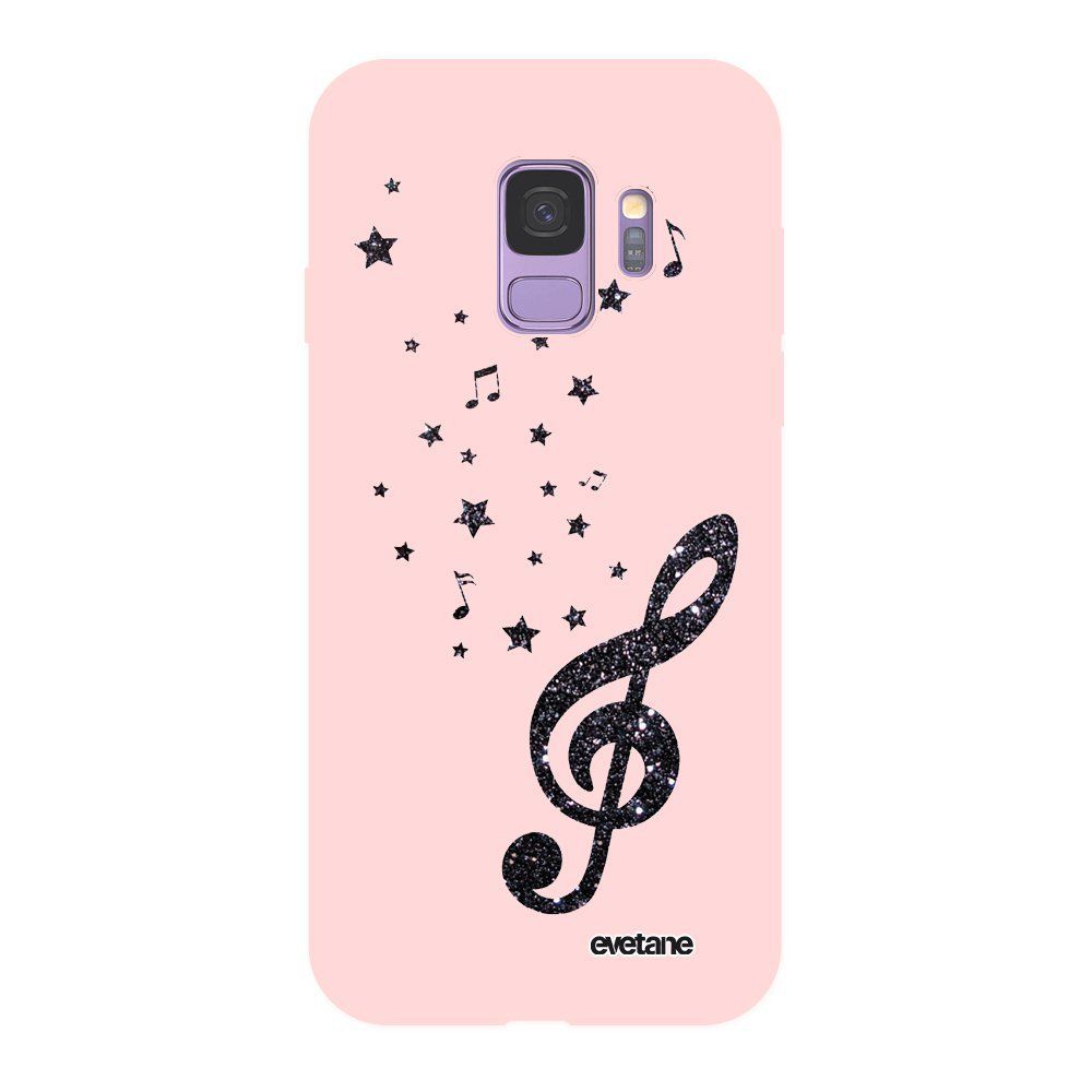 Evetane - Coque Samsung Galaxy S9 Silicone Liquide Douce rose Note de Musique Ecriture Tendance et Design Evetane - Coque, étui smartphone