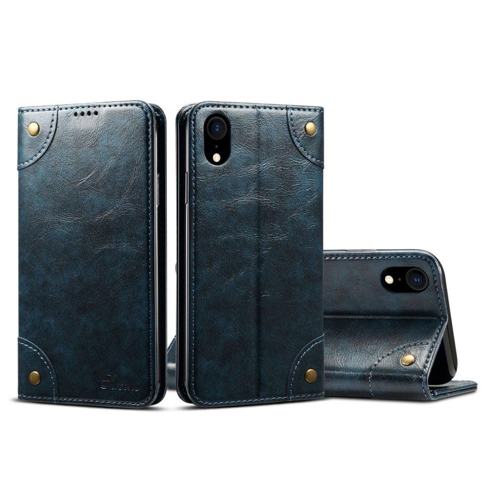 Wewoo - Housse Coque Pour iPhone XR Baroque Etui à rabat horizontal simpleavec porte-cartes et bleu - Coque, étui smartphone