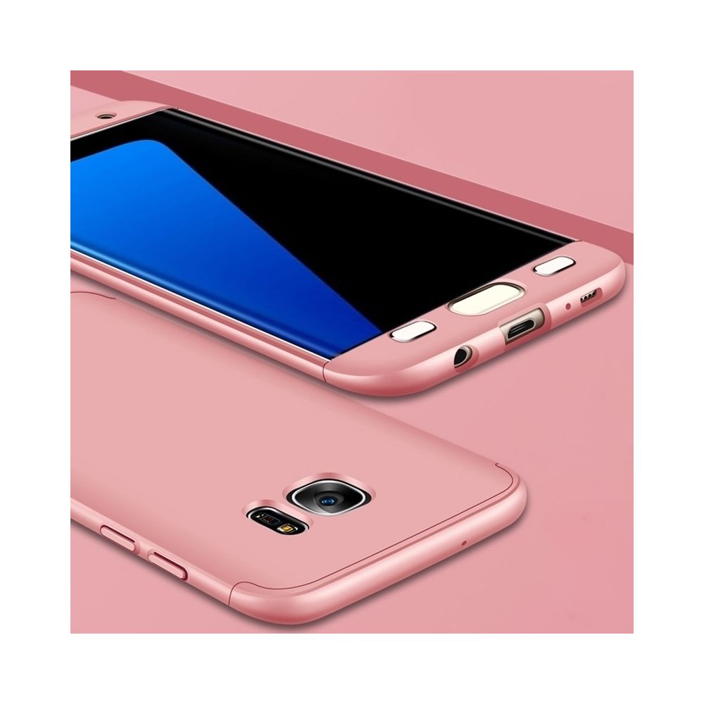 Wewoo - Coque or rose pour Samsung Galaxy S7 Edge PC Trois - paragraphe Shield 360 degrés pleine couverture de protection de arrière - Coque, étui smartphone
