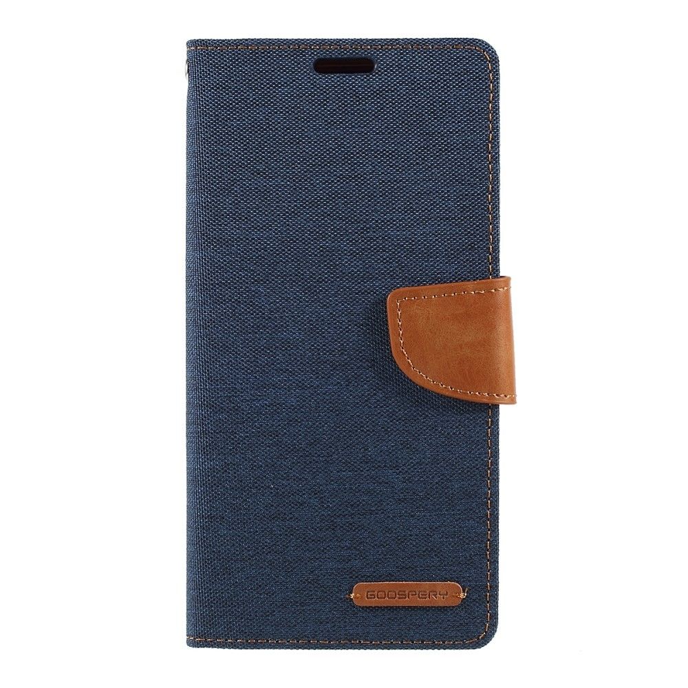 marque generique - Etui en PU journal de toile bleu foncé pour votre Samsung Galaxy A30/A20 - Coque, étui smartphone