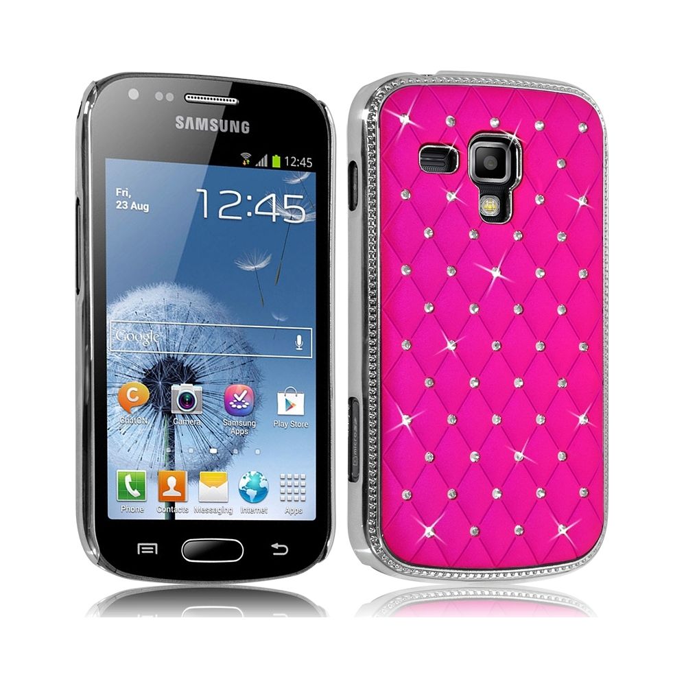 Karylax - Housse Etui Coque rigide style Diamant couleur Rose Fushia pour Samsung Galaxy Trend + Film de Protection - Autres accessoires smartphone