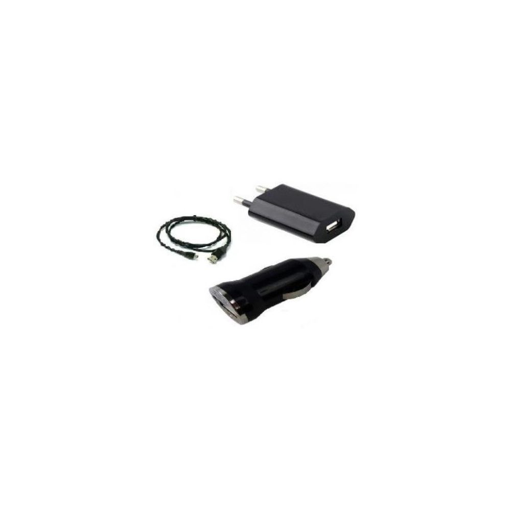 Ozzzo - chargeur secteur maison auto voiture câble dâta usb 3 en 1 noir ozzzo pour Panasonic Eluga I4 - Support téléphone pour voiture