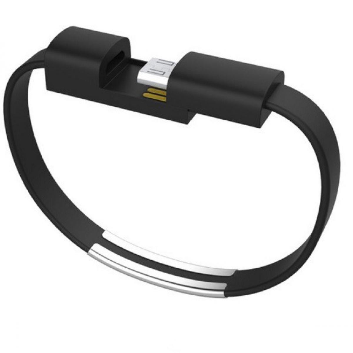 Shot - Cable Bracelet Lightning pour "IPHONE 12 Pro Max" ChargeurUSB 25cm (NOIR) - Autres accessoires smartphone