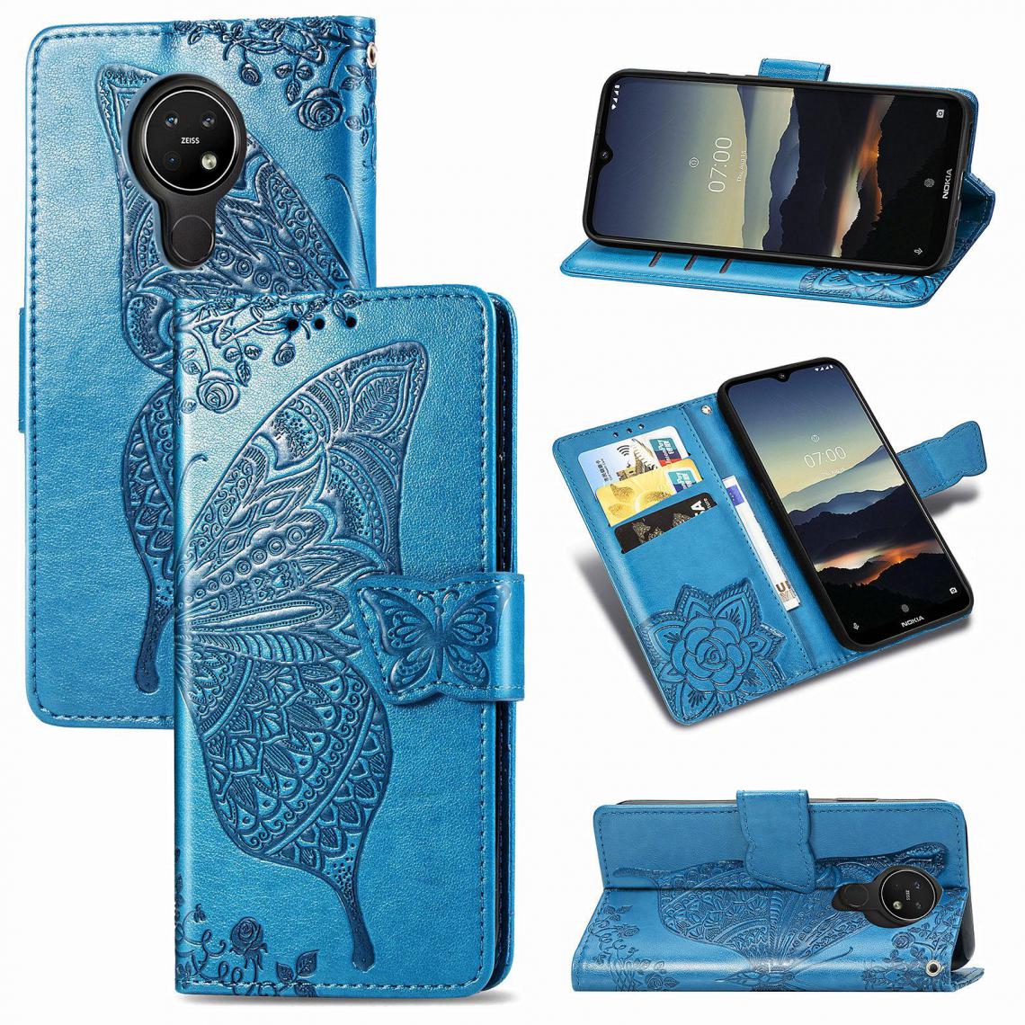 OtterBox - Nokia 3 Housse Etui Coque de protection type portefeuille Papillon [Bleu] - Coque, étui smartphone