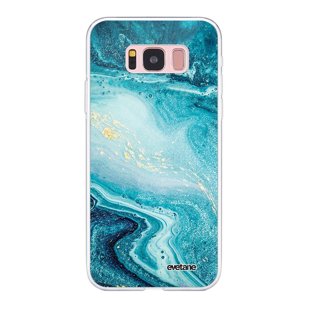 Evetane - Coque Samsung Galaxy S8 souple transparente Bleu Nacré Marbre Motif Ecriture Tendance Evetane. - Coque, étui smartphone
