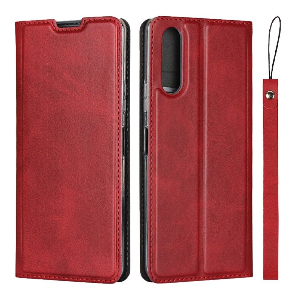 Generic - Etui en PU avec support et porte-carte rouge pour votre Sony Xperia 10 II - Coque, étui smartphone