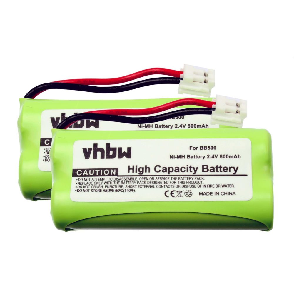 Vhbw - 2 batteries 800mAh pour téléphone fixe sans fil South Western Bell 2100, 2300 remplace BC102906, 87C, BT-34H, 60AAAH2BMJ, T377 - Batterie téléphone