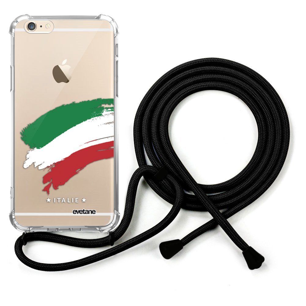 Evetane - Coque cordon iPhone 6/6S cordon noir Dessin Italie Evetane. - Coque, étui smartphone