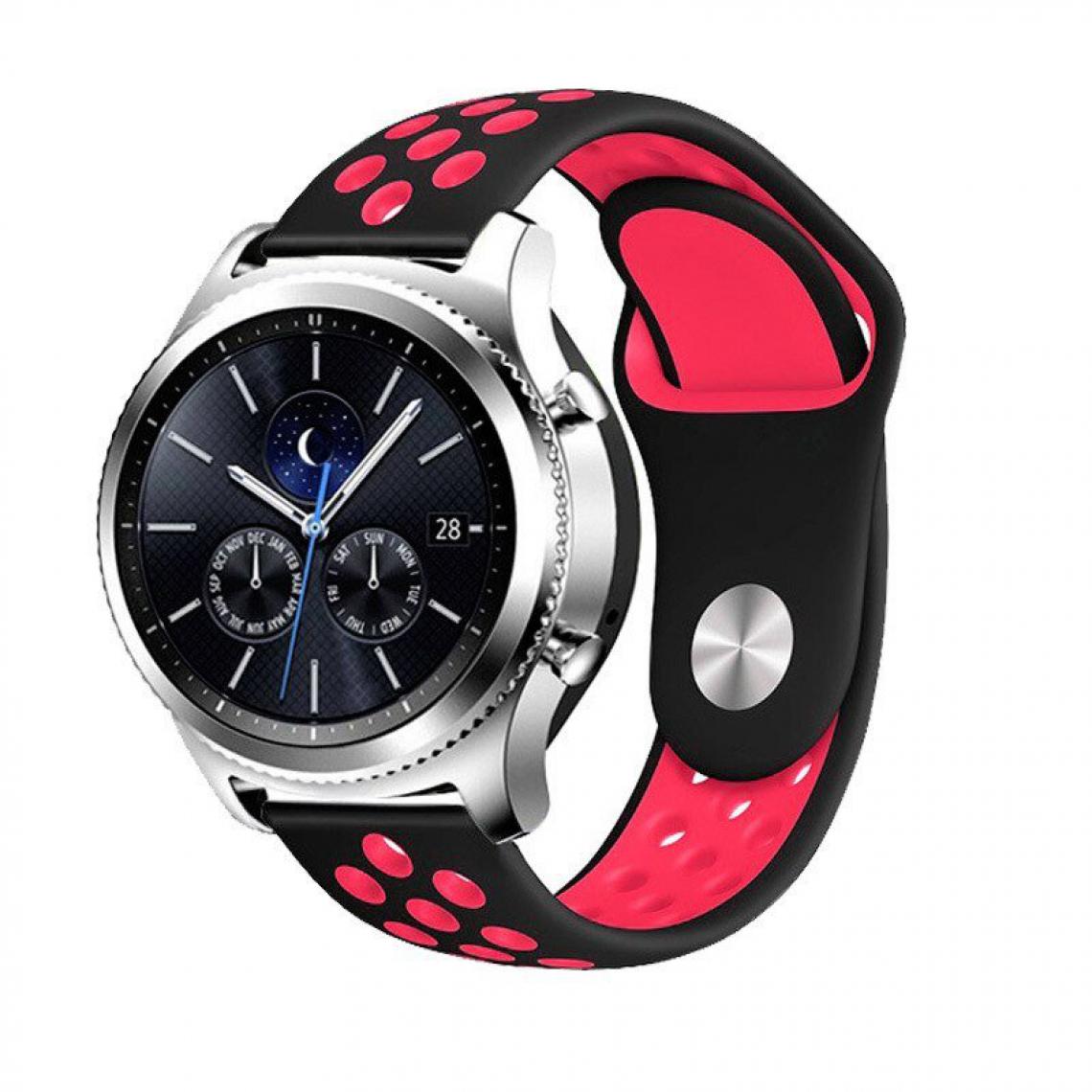 Phonecare - Bracelet SportyStyle pour Garmin Fenix 6S Solar - 42mm - Noir / rouge - Autres accessoires smartphone