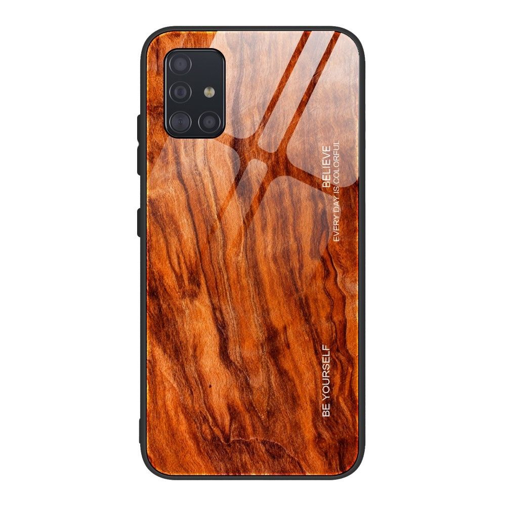 Generic - Coque en TPU peau en bois orange pour votre Samsung Galaxy A51 - Coque, étui smartphone