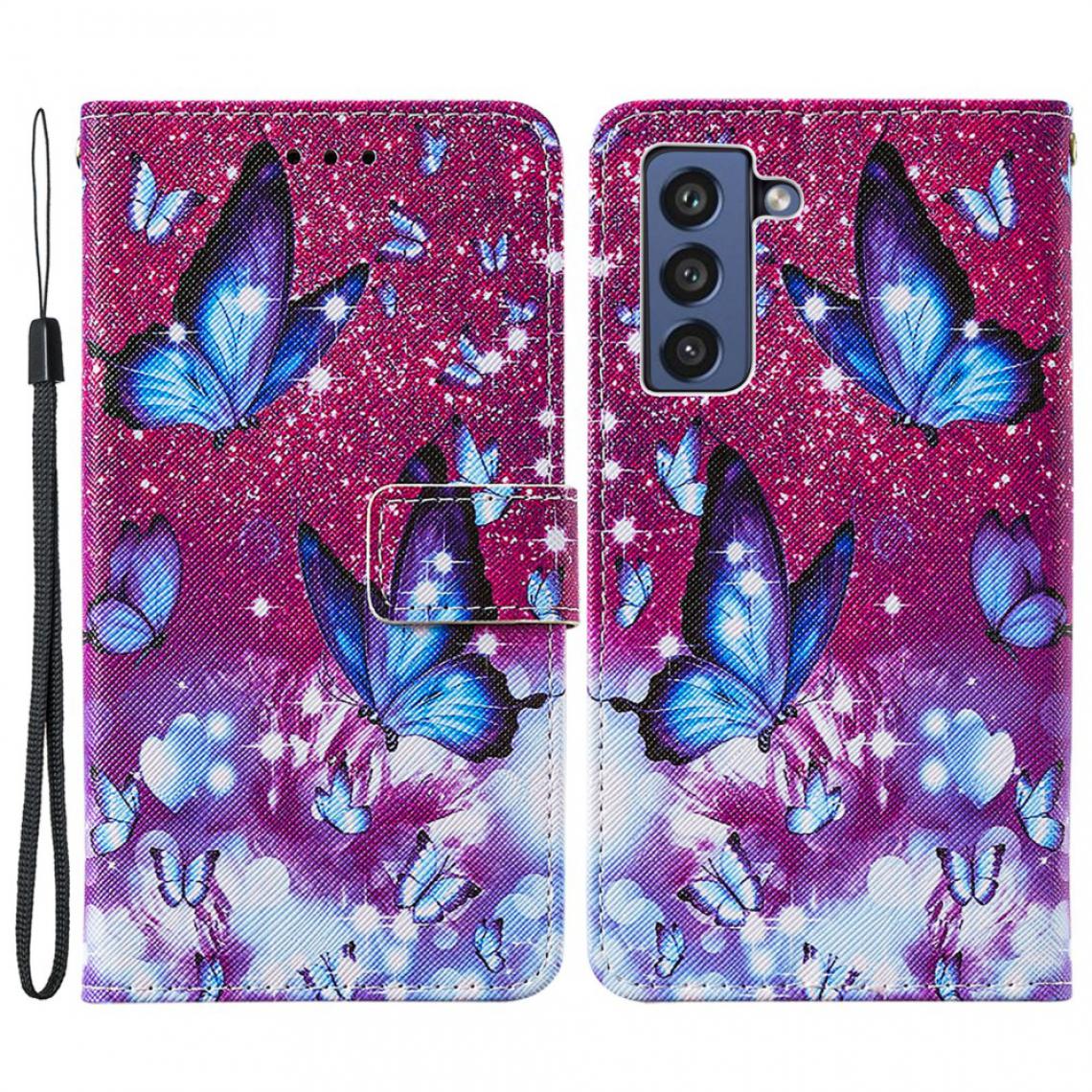 Other - Etui en PU Impression de motifs de texture croisée avec support papillon violet pour votre Samsung Galaxy S21 FE/S21 Fan Edition - Coque, étui smartphone